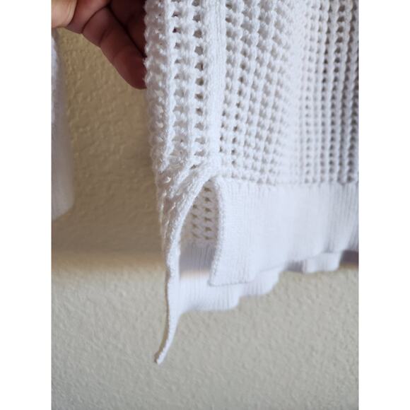 Michael Kores Women's Crochet Thick Lace Up Sweater- Sm - Picture 3 of 8